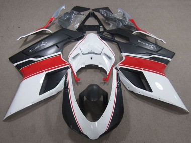 2007-2014 White Red Matte Black Marvic Ducati 848 1098 1198 Motorcycle Fairings