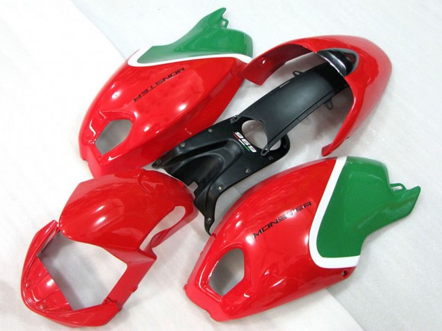 2008-2012 Red White Green Ducati Monster 696 Motorcycle Fairings