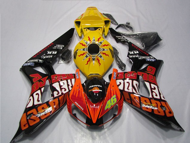 2004-2005 Yellow Orange Glossy Black Repsol Rossi 46 Honda CBR1000RR Motorcycle Fairing