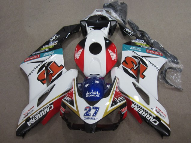 2004-2005 White Red Blue Glossy Black 27 Contrainer IT Carrera Honda CBR1000RR Motorcycle Fairings