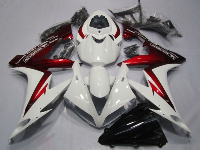 2004-2005 White Red Honda CBR1000RR Motorcycle Fairings