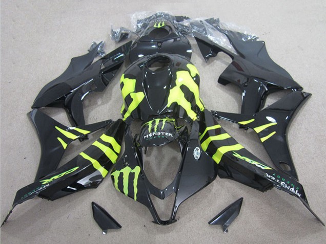 2004-2005 Glossy Black Yellow Monster Honda CBR1000RR Motorcycle Fairings