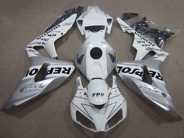 2006-2007 White Silver Black Repsol Honda CBR1000RR Motorcycle Fairing