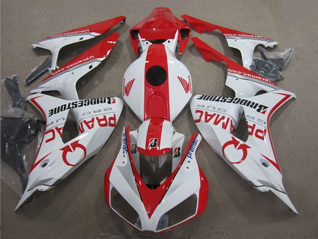 2006-2007 White Red Pramac Bridgestone Honda CBR1000RR Motorcycle Fairings