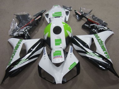 2006-2007 White Green Glossy Black Hannspree Honda CBR1000RR Motorcycle Fairings