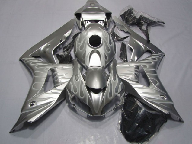 2006-2007 Silver White Flame Honda CBR1000RR Motorcycle Fairings