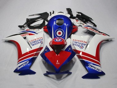 2012-2016 White Red Blue Royal Air Force Reserves Honda CBR1000RR Motorcycle Fairings