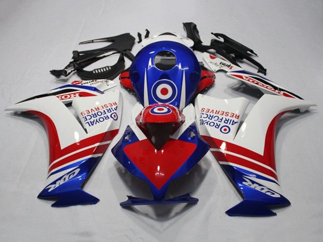 2012-2016 White Red Blue Royal Air Force Reserves Honda CBR1000RR Motorcycle Fairings