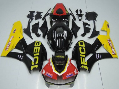 2012-2016 Red Yellow Glossy Black HRC One Heart GEICO Honda CBR1000RR Motorcycle Fairings