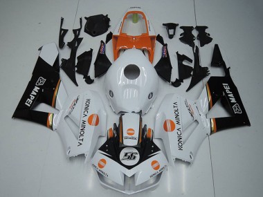 2012-2016 White Orange Glossy Black Konica Minolta 56 Honda CBR1000RR Motorcycle Fairings
