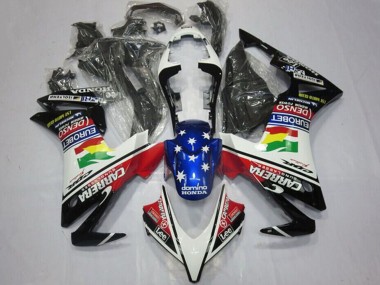 2013-2015 White Red Blue Glossy Black Star Carrera Lee DENSO EuroBet Honda CBR500R Motorcycle Fairings