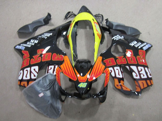 2004-2007 Yellow Orange Glossy Black Rossi 46 Honda CBR600 F4i Motorcycle Fairings