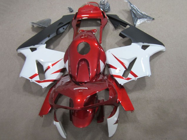 2003-2004 Red White Matte Black Honda CBR600RR Motorcycle Fairings
