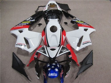 2005-2006 White Red Blue Black Star Lee Honda CBR600RR Motorcycle Fairings