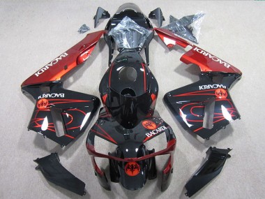 2005-2006 Glossy Black Red BACARDI Honda CBR600RR Motorcycle Fairings