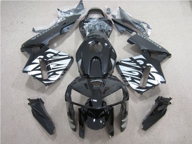 2005-2006 Glossy Black Silver Flame Honda CBR600RR Motorcycle Fairing