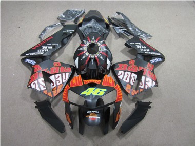 2005-2006 Matte Black Valentino Rossi Repsol 46 Honda CBR600RR Motorcycle Fairings