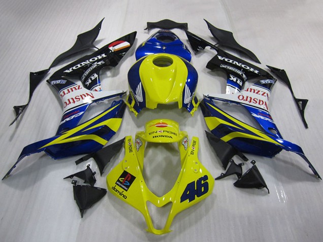 2007-2008 Yellow Blue White Glossy Black Nastro Azzurro Honda CBR600RR Motorcycle Fairing