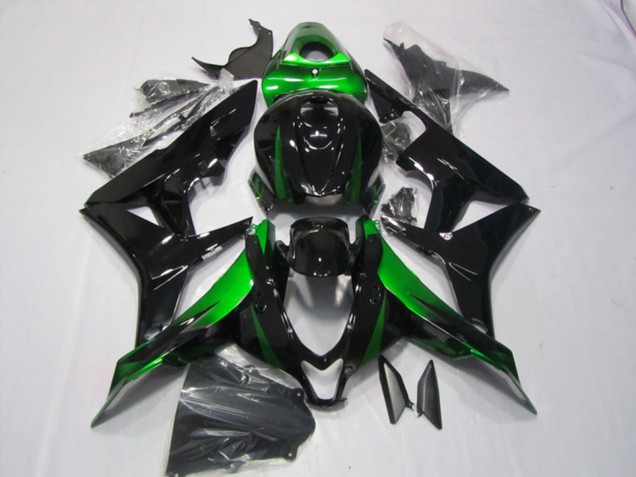 2007-2008 Green Glossy Black Honda CBR600RR Motorcycle Fairings Kits