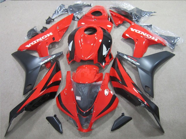 2007-2008 Red Glossy Black Matte Black Honda CBR600RR Motorcycle Fairings