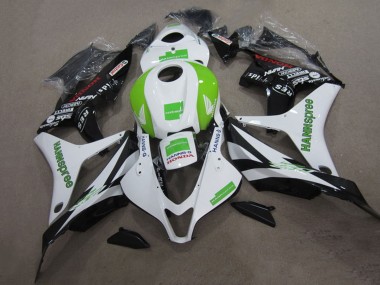 2007-2008 White Green Glossy Black Hannspree Honda CBR600RR Motorcycle Fairing Kits