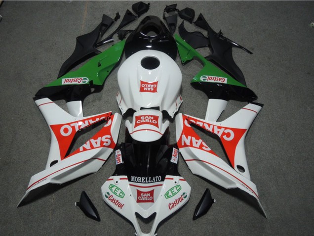 2007-2008 White Red Green San Carlo Honda CBR600RR Motorcycle Fairings
