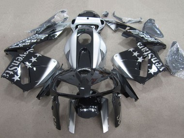 2007-2008 Silver Glossy Black SevenStars Honda CBR600RR Motorcycle Fairings