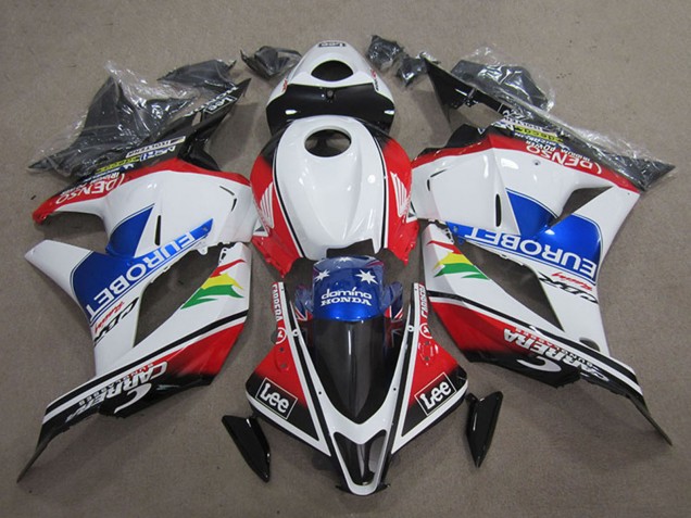2009-2012 White Red Blue EuroBet Lee Honda CBR600RR Motorcycle Fairings