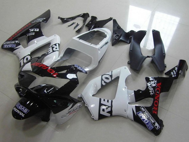 2000-2001 White Glossy Black Red Repsol Honda CBR900RR 929 Motorcycle Fairings