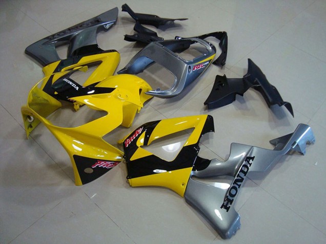2000-2001 Yellow Silver Glossy Black Honda CBR900RR 929 Motorcycle Fairings