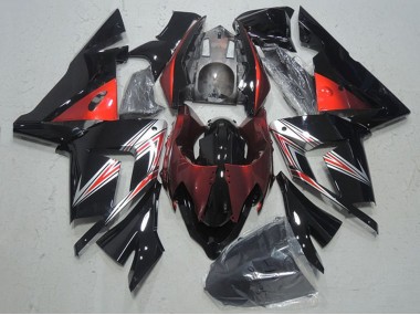 2004-2005 Black Red Kawasaki ZX10R Motorcycle Fairings