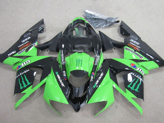 2004-2005 Black Green Monster Kawasaki ZX10R Motorcycle Fairings