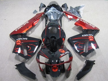 2004-2005 Black Red Racardi Kawasaki ZX10R Motorcycle Fairings