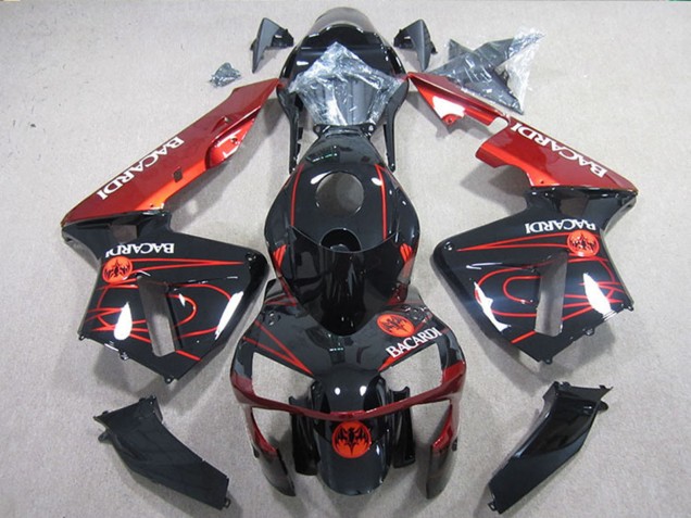 2004-2005 Black Red Racardi Kawasaki ZX10R Motorcycle Fairings
