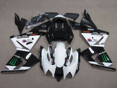 2004-2005 Black White Monster Kawasaki ZX10R Motorcycle Fairings