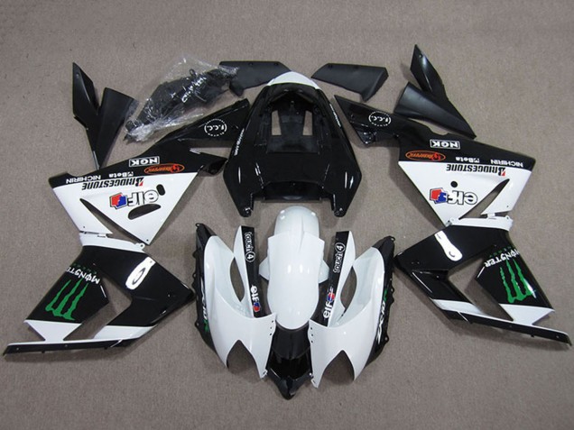 2004-2005 Black White Monster Kawasaki ZX10R Motorcycle Fairings
