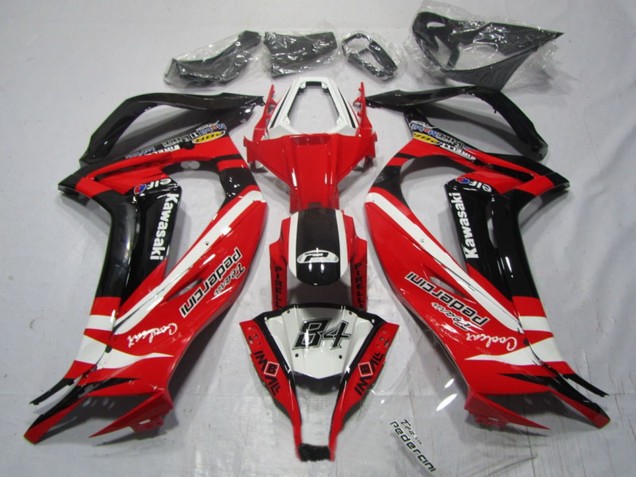2011-2015 White Red Black Pedercini Kawasaki ZX10R Motorcycle Fairings