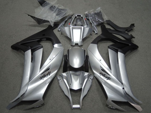 2011-2015 Silver Matte Black Kawasaki ZX10R Motorcycle Fairings