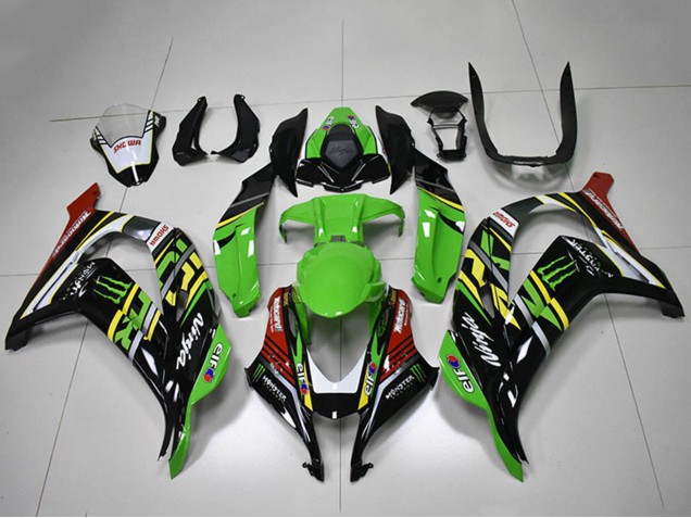 2016-2020 Green Yellow Red White Black Monster Kawasaki ZX10R Motorcycle Fairings