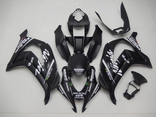 2016-2020 Matte Black Green White Monster Reacing Team Motocard Kawasaki ZX10R Motorcycle Fairings