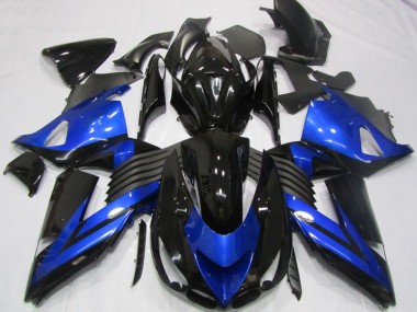 2006-2011 Blue Glossy Black Kawasaki ZX14R ZZR1400 Motorcycle Fairings