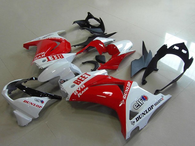 2008-2012 White Red BEET Kawasaki ZX250R Motorcycle Fairings
