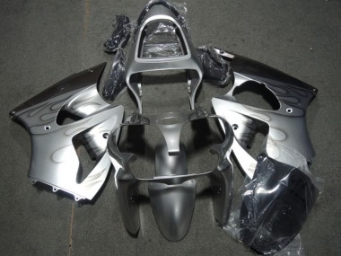 2000-2002 Silver Grey Flame Kawasaki ZX6R Motorcycle Fairings