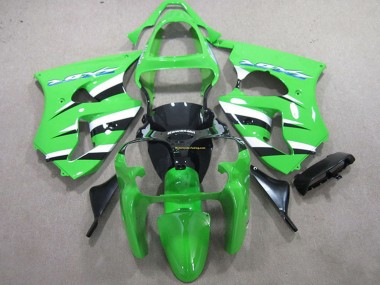 2000-2002 Green White Black Kawasaki ZX6R Motorcycle Fairing Kit
