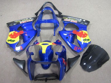 2000-2002 Blue Yellow Red Bull Kawasaki ZX6R Motorcycle Fairings