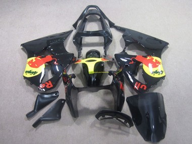 2000-2002 Glossy Black Yellow Red Bull Kawasaki ZX6R Motorcycle Fairing