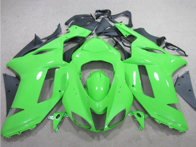 2007-2008 Green Kawasaki ZX6R Motorcycle Fairings