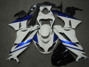 2009-2012 Blue White Kawasaki ZX6R Motorcycle Fairings