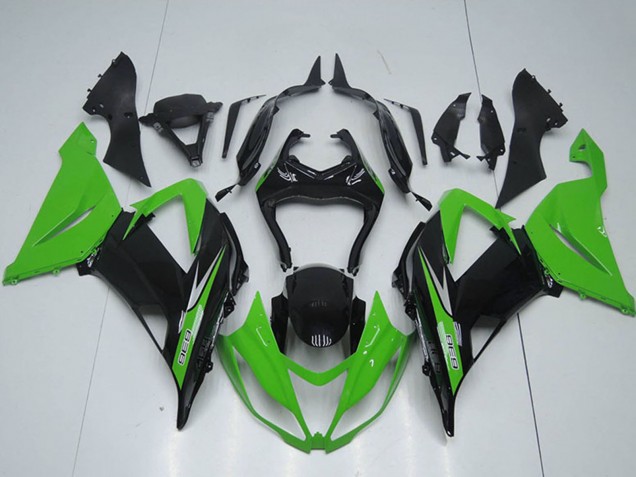 2013-2018 Green Glossy Black Kawasaki ZX6R Motorcycle Fairings Kits