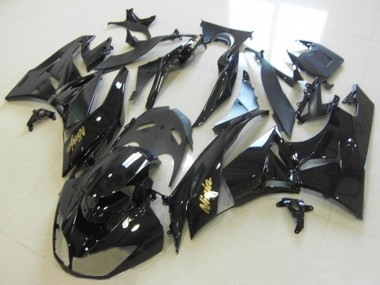 2013-2018 Glossy Black Gold Ninja Kawasaki ZX6R Motorcycle Fairings